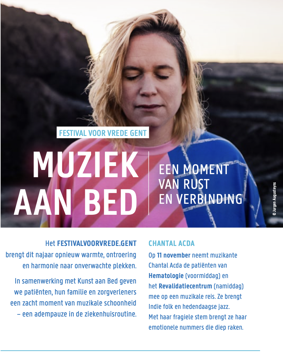 Woensdag 11 November - Muziek aan bed in het UZ
